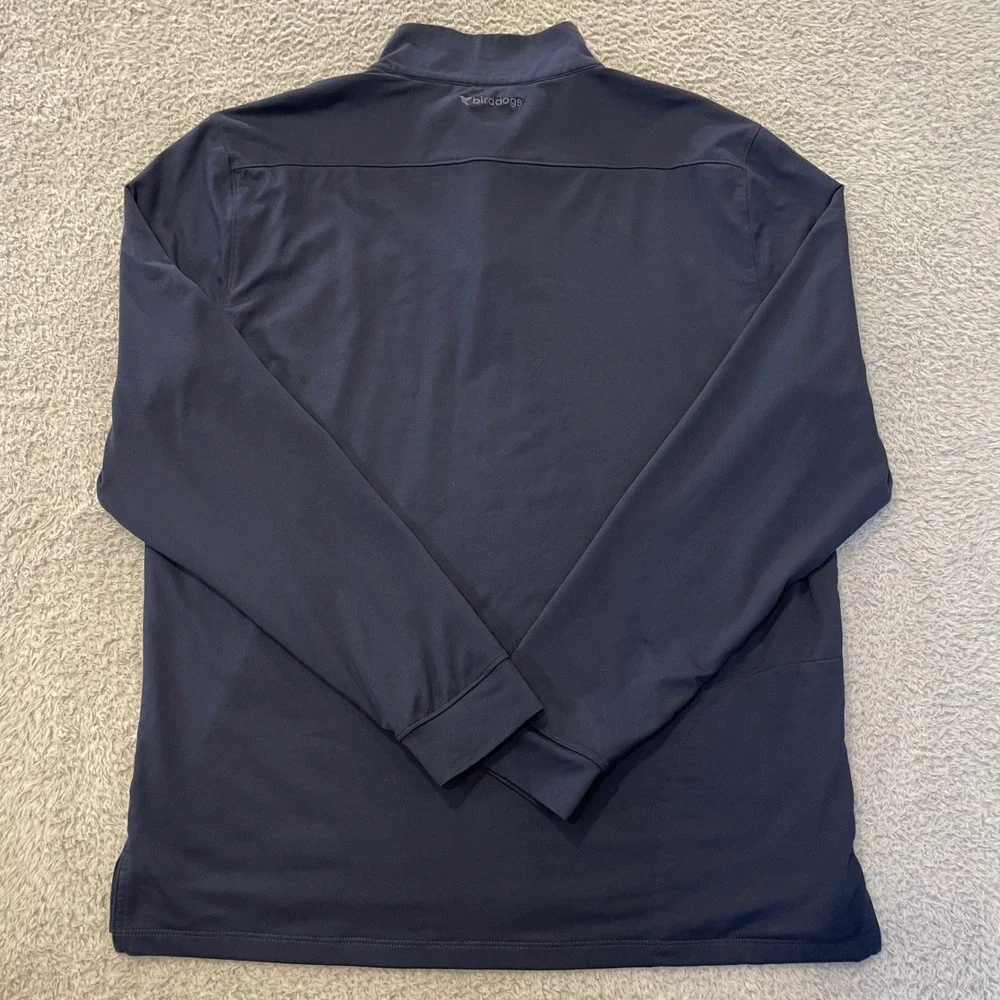 Birddogs 1/4 Zip Lined Pullover Shirt Mens XL Navy Blue Long Sleeve Performance